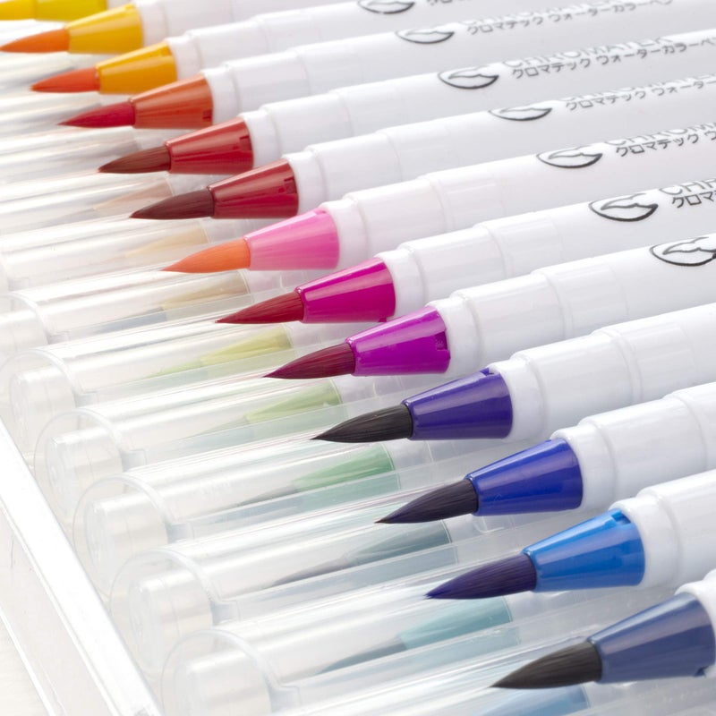 CHROMATEK 30 Watercolor Brush Pens | 15 Page Tutorial Pad & Online Video Series | Brush Tips | Vivid, Blendable Professional Artist Quality | 27 Colors | 3 Aquapens | Complete Water Color Painting Set - Image 3